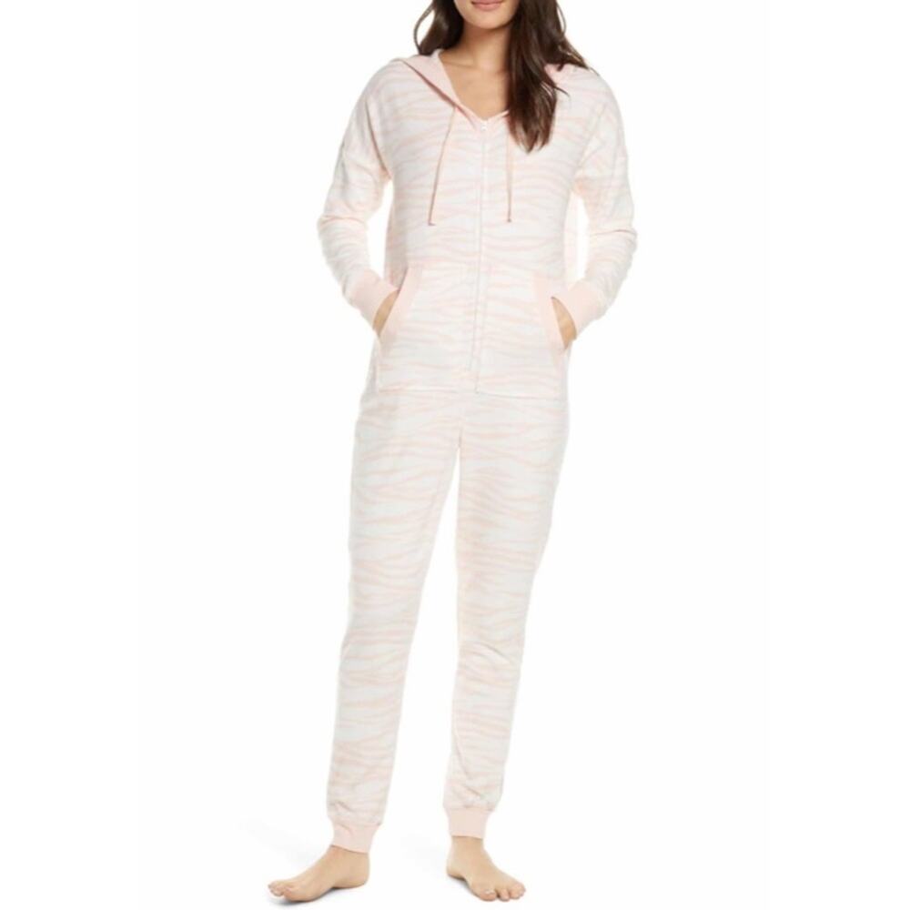 BP. Microfleece One Piece Pink Zebra Pajama Onesize SMALL BRAND NEW WITH TAGS